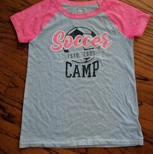 SO - Youth Soccer Camp t-shirt - pink & blue - youth medium - size 10